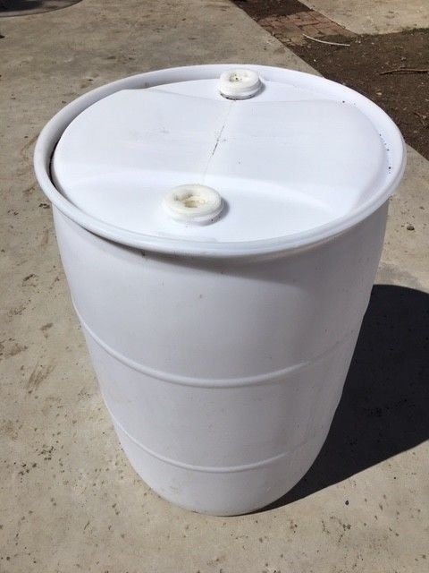 55-Gallon Plastic Barrel - Food-Grade White